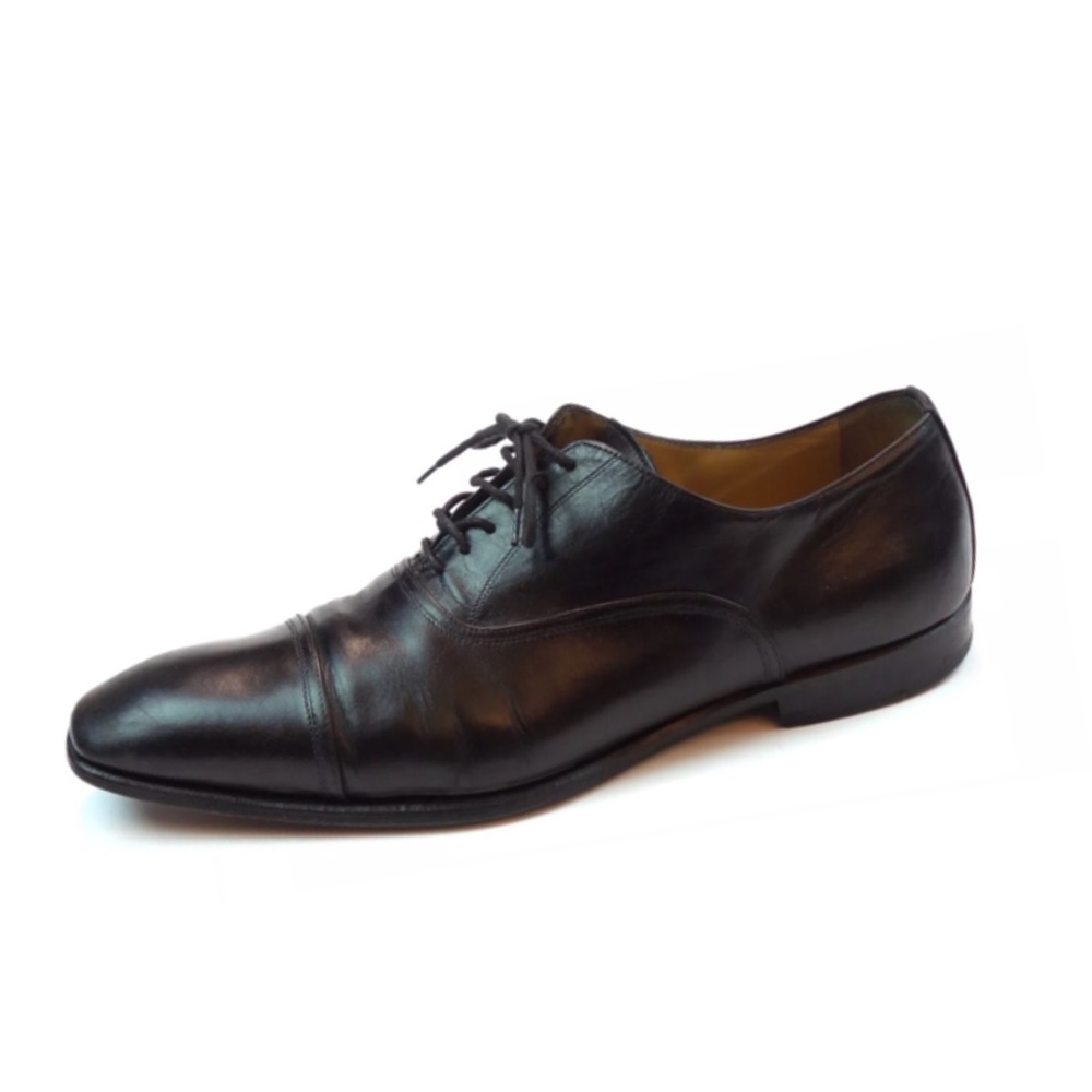 💳SOLD🛍 ANTONIO MAURIZI Black Leather Oxford CAP TOE